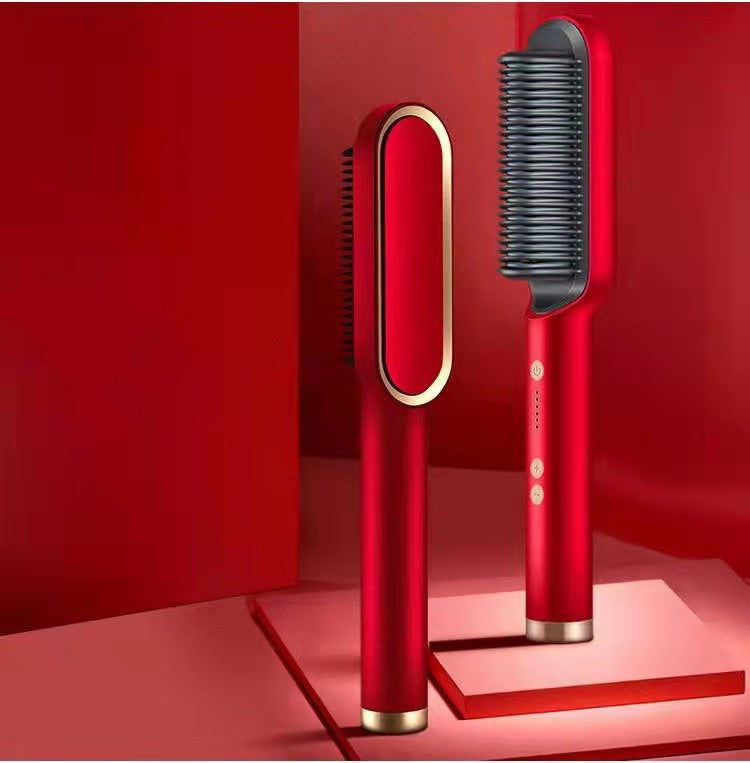 2-in-1 Hair Straightener & Hot Comb with Negative Ion Curling
