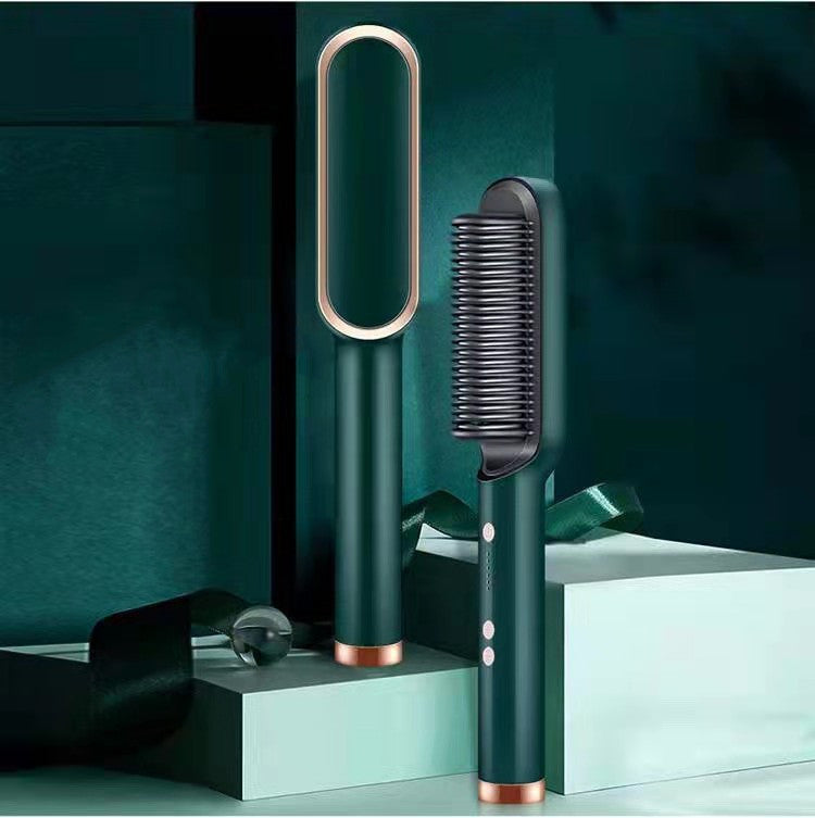 2-in-1 Hair Straightener & Hot Comb with Negative Ion Curling