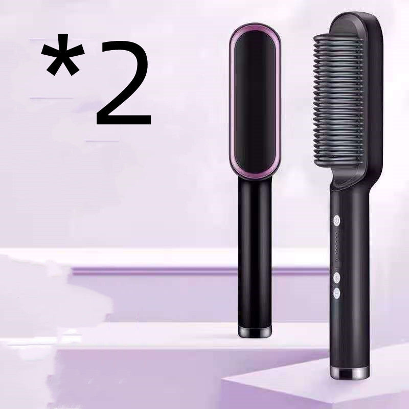 2-in-1 Hair Straightener & Hot Comb with Negative Ion Curling