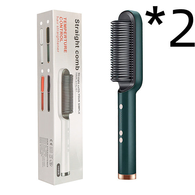 2-in-1 Hair Straightener & Hot Comb with Negative Ion Curling