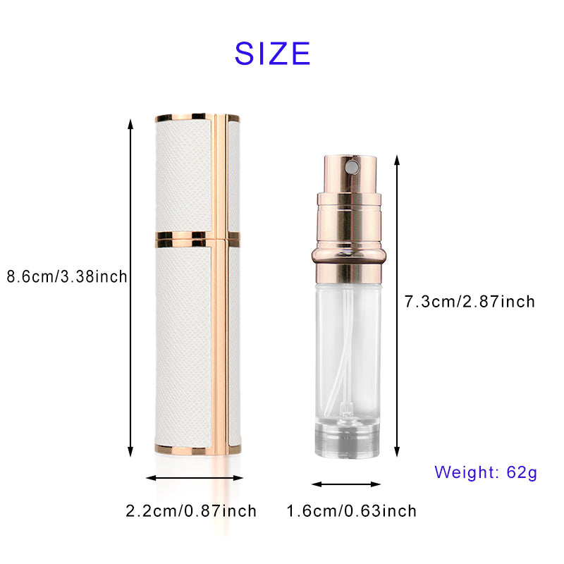 5ml Luxury Leather Perfume Spray Bottle Portable Mini Refillable Fragrance Atomizer,Travel Cosmetic Container Black Frangrace Refillable Bottle Black PU Body Case