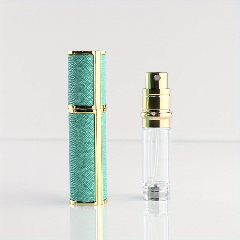 5ml Luxury Leather Perfume Spray Bottle Portable Mini Refillable Fragrance Atomizer,Travel Cosmetic Container Black Frangrace Refillable Bottle Black PU Body Case