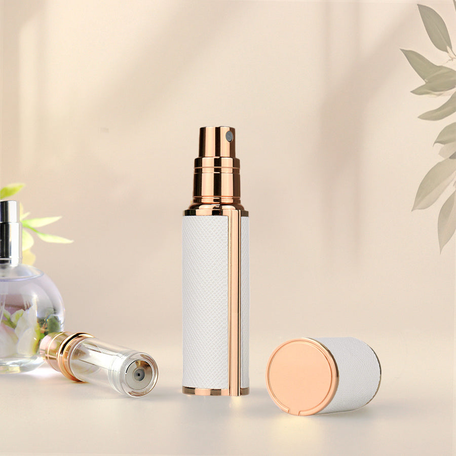 5ml Luxury Leather Perfume Spray Bottle Portable Mini Refillable Fragrance Atomizer,Travel Cosmetic Container Black Frangrace Refillable Bottle Black PU Body Case