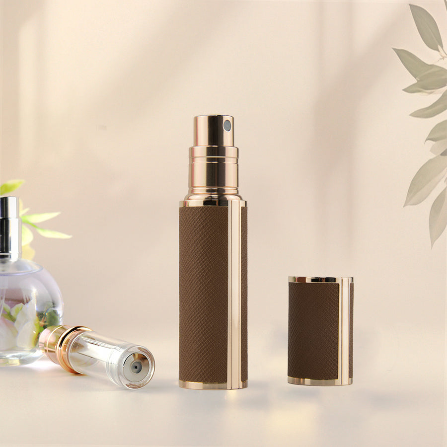 5ml Luxury Leather Perfume Spray Bottle Portable Mini Refillable Fragrance Atomizer,Travel Cosmetic Container Black Frangrace Refillable Bottle Black PU Body Case