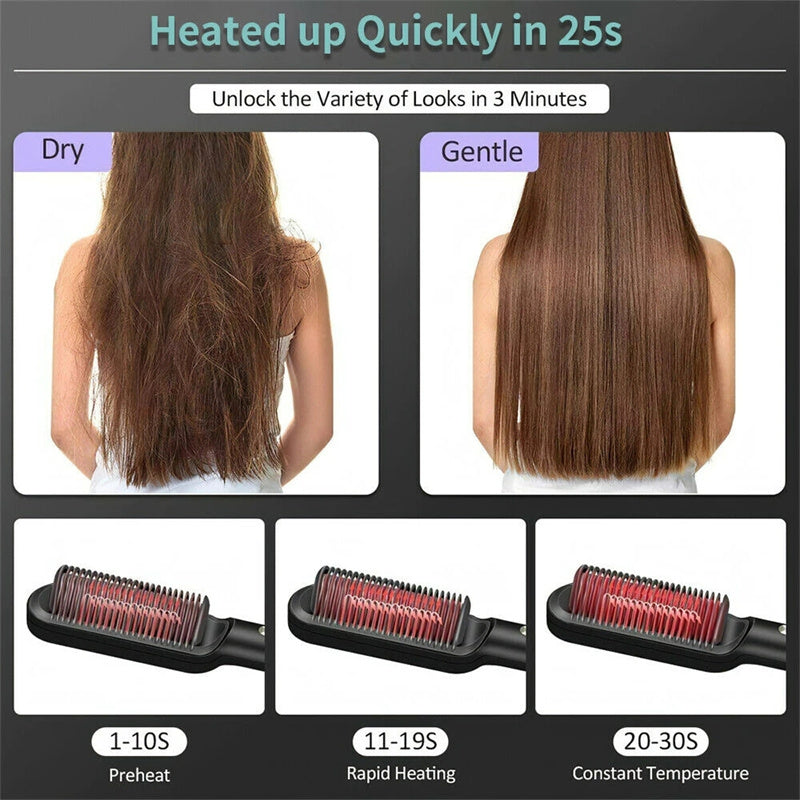 Ceramic-coated hot comb for smooth and shiny hair