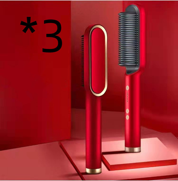 2-in-1 Hair Straightener & Hot Comb with Negative Ion Curling