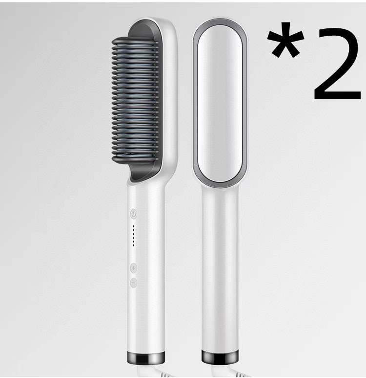 2-in-1 Hair Straightener & Hot Comb with Negative Ion Curling