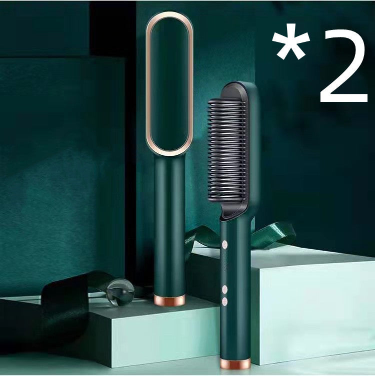 2-in-1 Hair Straightener & Hot Comb with Negative Ion Curling