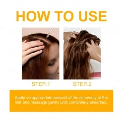 Applying biotin hair oil to scalp