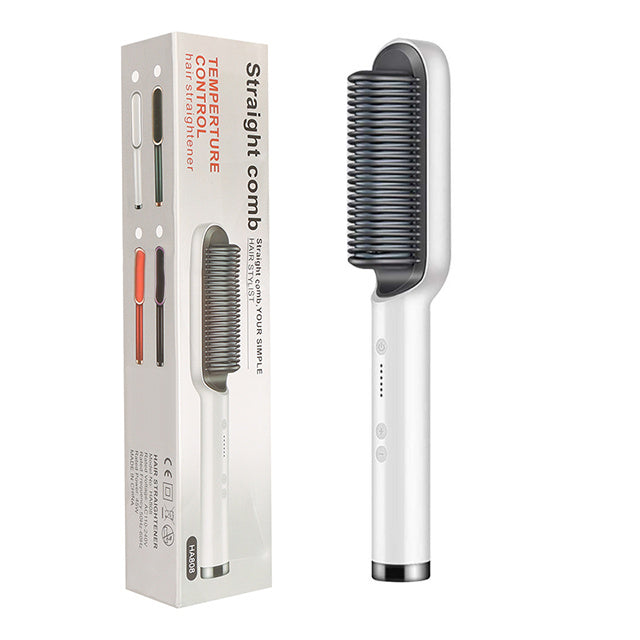2-in-1 Hair Straightener & Hot Comb with Negative Ion Curling