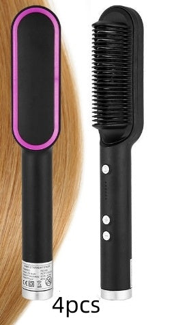 2-in-1 Hair Straightener & Hot Comb with Negative Ion Curling