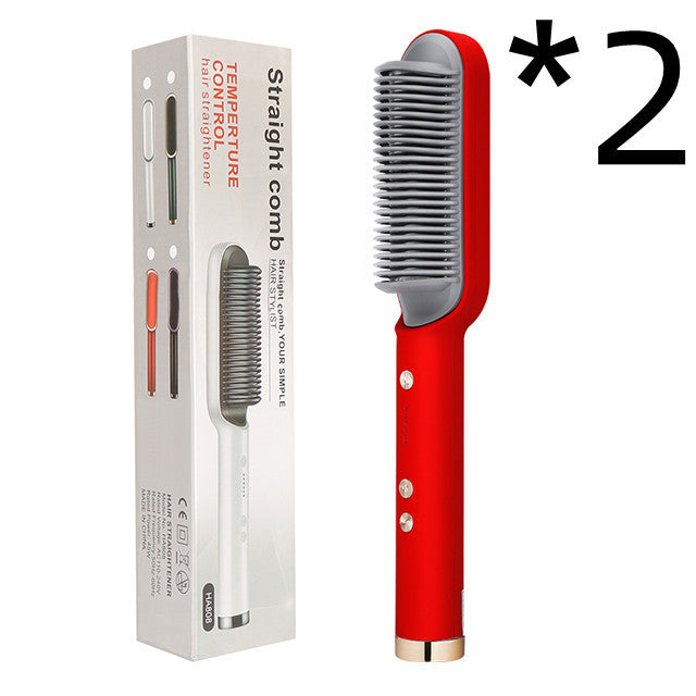 2-in-1 Hair Straightener & Hot Comb with Negative Ion Curling