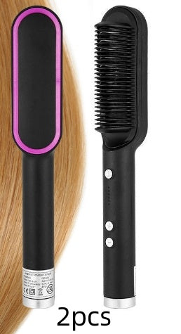 2-in-1 Hair Straightener & Hot Comb with Negative Ion Curling