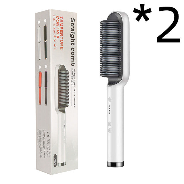 2-in-1 Hair Straightener & Hot Comb with Negative Ion Curling