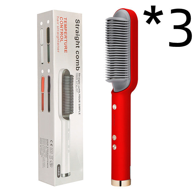 2-in-1 Hair Straightener & Hot Comb with Negative Ion Curling