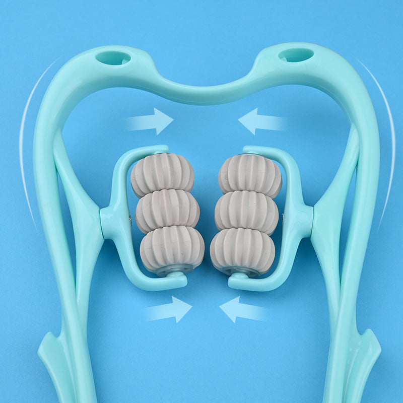 Manual Six-Wheel Neck Massager Roller